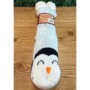 Lounge Socks Treehouse Penguin Sherpa Lined Shoe Size 4 - 10 Sock Size 9 -11 NEW